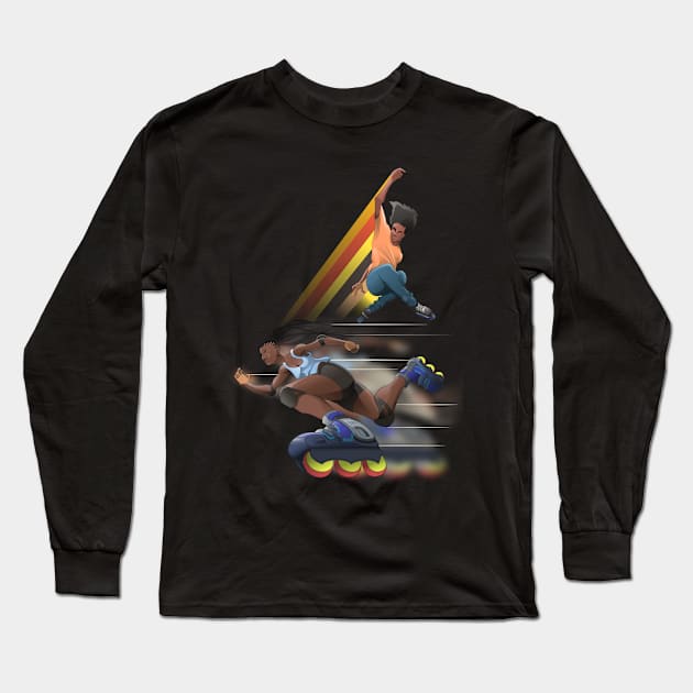 F_ck It RollerBladers_Clean version Long Sleeve T-Shirt by UBiv Art Gallery